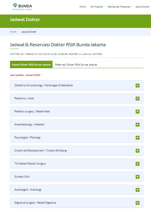 Jadwal Praktik RSIA Bunda Jakarta